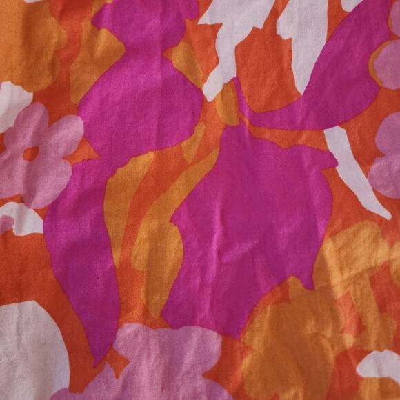 Free Assembly Floral Pink Orange Purple Knee Length Multicolored Dress Small - Picture 8 of 8